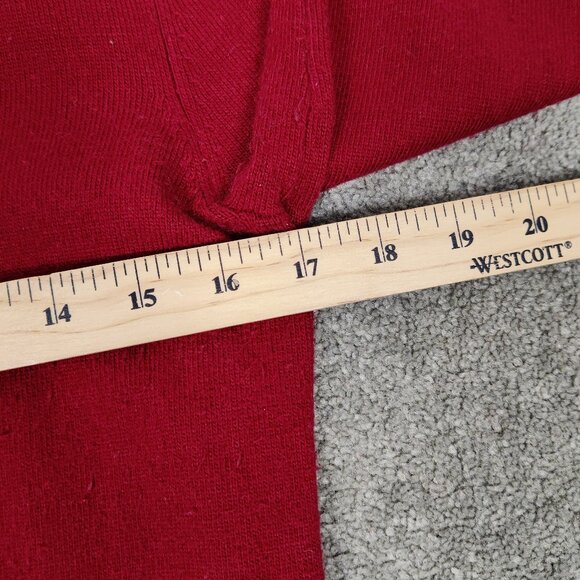 Jacob Women's Turtleneck Sweater Size M Red Viscose Cotton Cashmere Wool Stretch - Picture 7 of 8